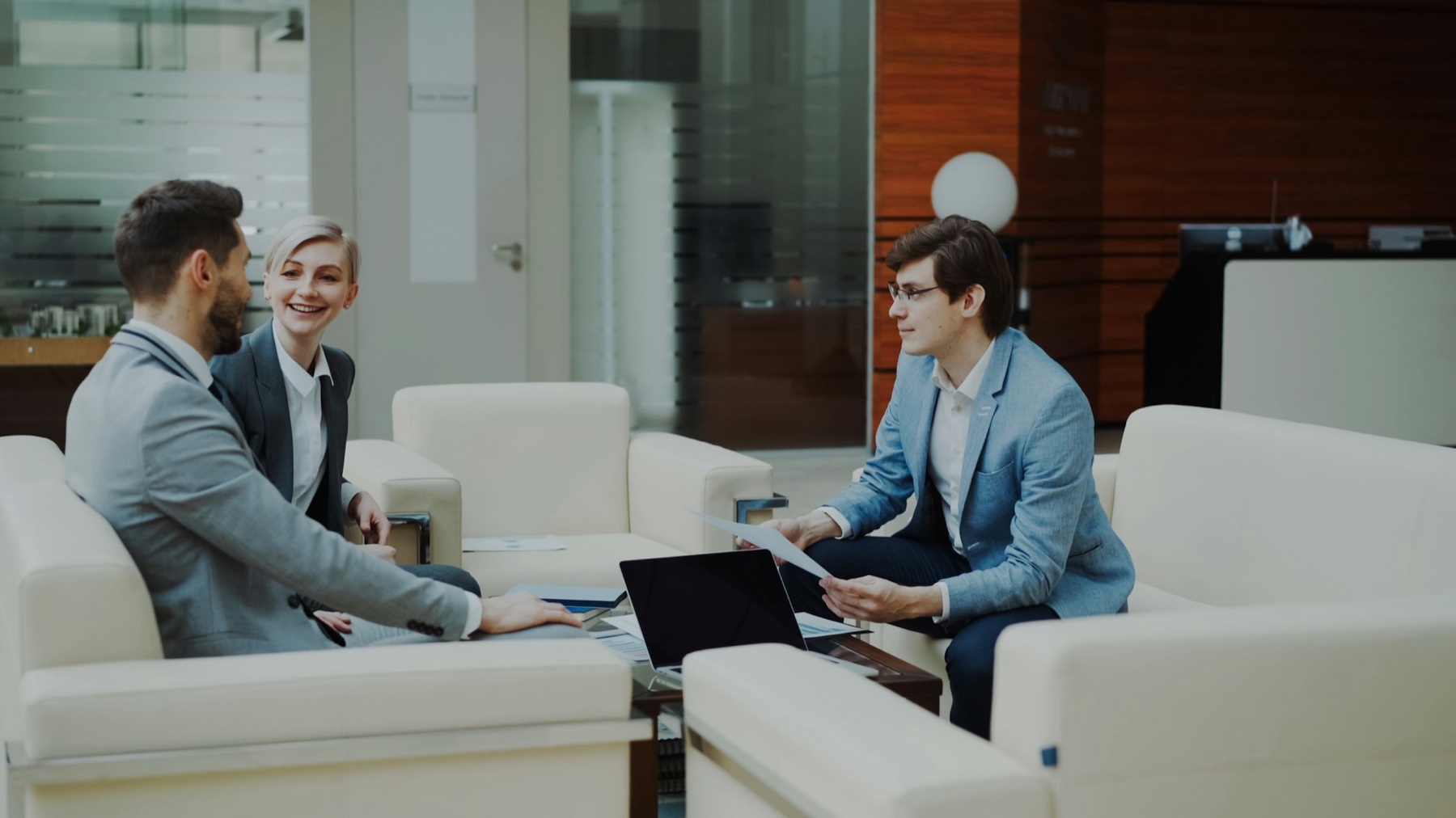 Business meeting in a bright office